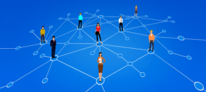 An illustration of a network of business people to illustrate a piece on the Difference Between Responsibility and Accountability